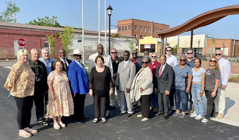 moore street and parking lot project ribbon cutting
